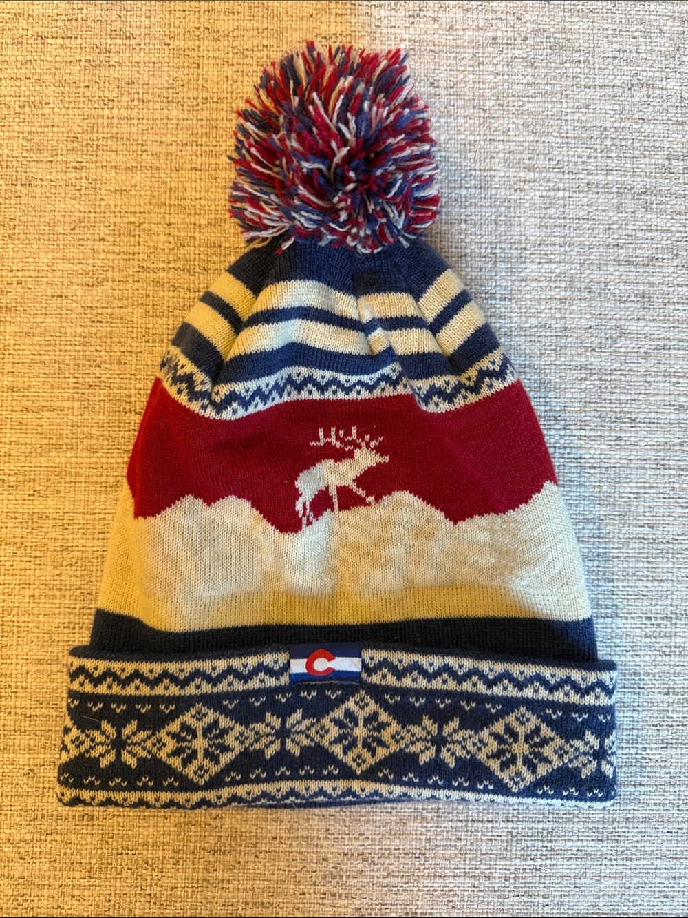 Cirque Colorado Pom Beanie Moose Mountain Knit Winter Hat